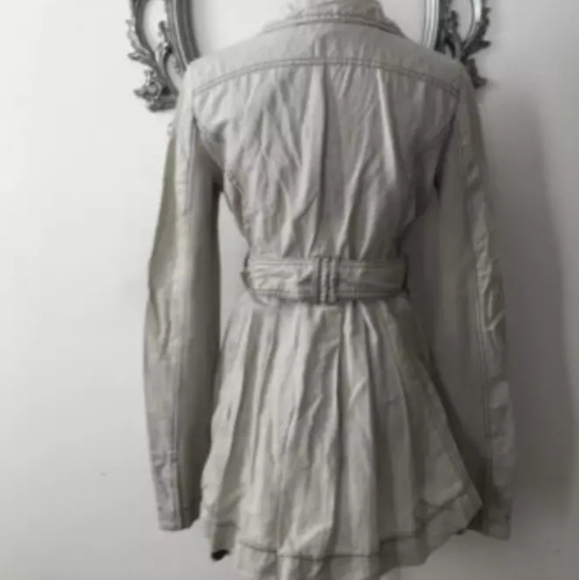 NEW Free People Anthropologie Double Breasted Coat Belt Jacket Gray Small 4-6 - Picture 3 of 6